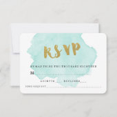 GOUD EN ROZE BLUSH TROUW-RSVP RSVP KAARTJE (Voorkant)