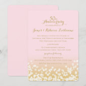 Goud en Roze Bohek 50ste Jubileum Kaart (Voorkant / Achterkant)