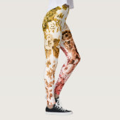 Goud en Roze  Botanische Floral Toile No.3 Leggings (Rechts)