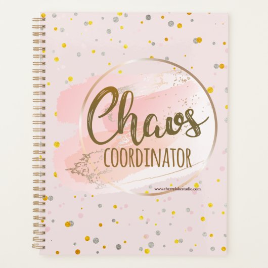 Goud en Roze Chaos Coördinator Planner (Voorkant)