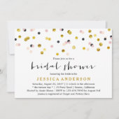 Goud en Roze Confetti Vrijgezellenfeest Kaart (Voorkant)