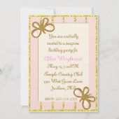  goud en roze Dames en heren uitnodiging (Voorkant)