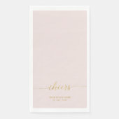 Goud en roze | Elegant Lettering Cheers Custom Servet (Voorkant)