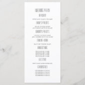 Goud en Roze Elegante Moderne Huwelijksprogramma's Programmakaart (Achterkant)