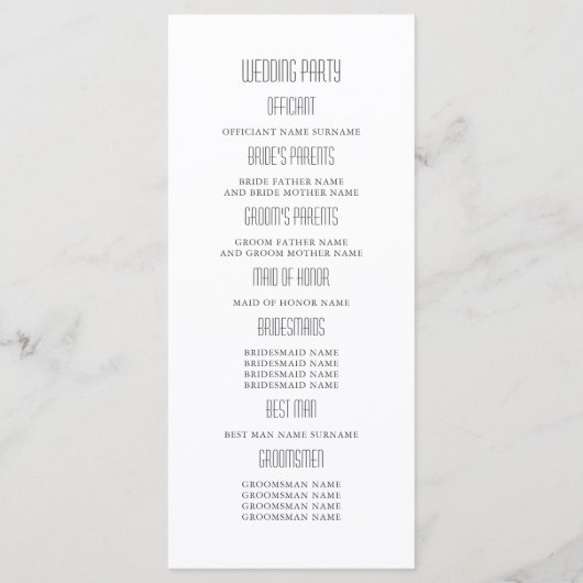 Goud en Roze Elegante Moderne Huwelijksprogramma's Programmakaart (Achterkant)