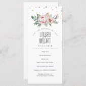 Goud en Roze Elegante Moderne Huwelijksprogramma's Programmakaart (Voorkant / Achterkant)