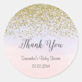 Goud en Roze en Blauw Baby showers Sticker