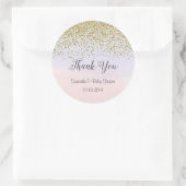 Goud en Roze en Blauw Baby showers Sticker (Tas)