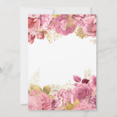 Goud en roze Floral Borders 60e verjaardag Kaart (Achterkant)