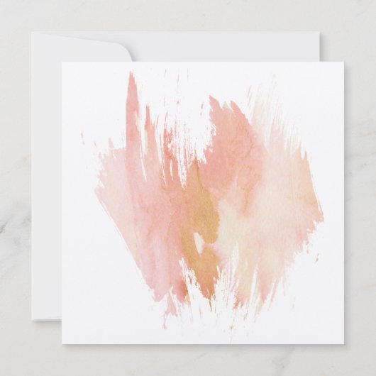 Goud en roze Floral Wedding Kaart (Achterkant)