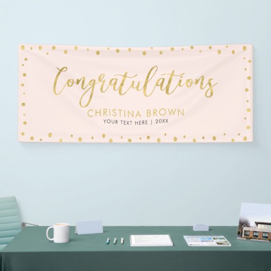 Goud en roze | Gefeliciteerd Partij, Event Banner (Beurs)