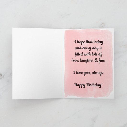 Goud en Roze Gelukkige 15e Verjaardag Kleindochter Kaart (Binnen)