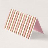 Goud en roze gestreept Visitekaartje (Achterkant)