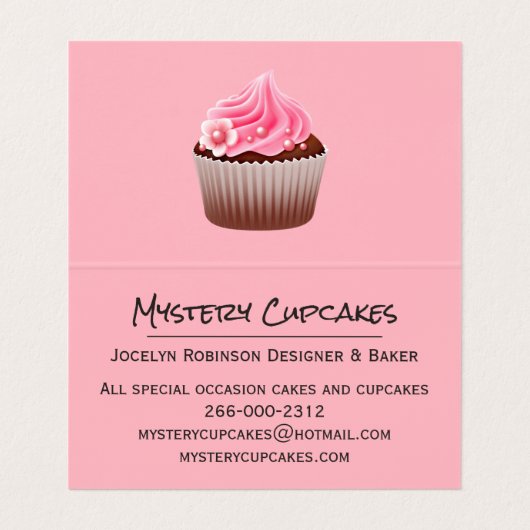 Goud en roze gestreept Visitekaartje (Binnenkant ongevouwen)