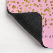 Goud en Roze Glam Confetti Muismat (Hoek)