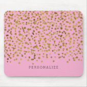 Goud en Roze Glam Confetti Muismat (Voorkant)