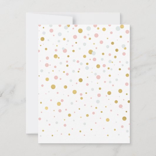 Goud en roze | Kaart van de Birthday Party Gift En (Achterkant)