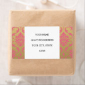 Goud en Roze Klassieke Damast Etiket (Insitu)