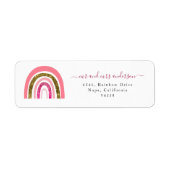 Goud en Roze Leuk Rainbow Baby shower Label (Voorkant)