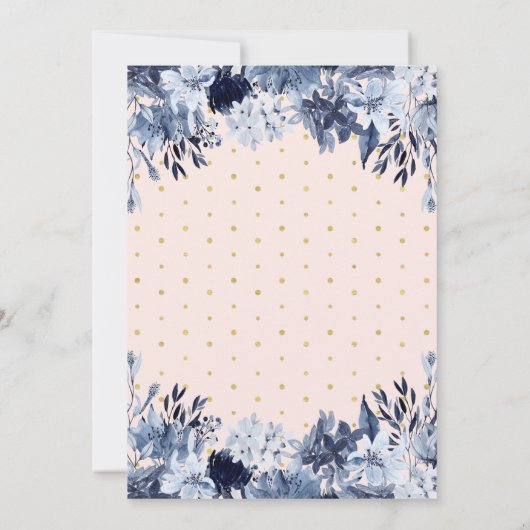 Goud en roze | Lights Boho chic Baby shower Kaart (Achterkant)