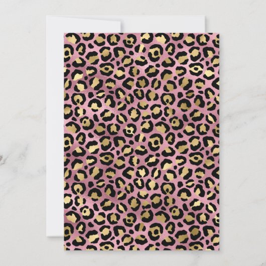 Goud en roze luipaard Geschilderd zwart 40e verjaa Kaart (Achterkant)