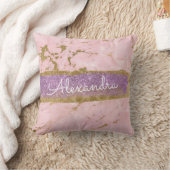 Goud en roze marmer met Gold Foil en Glitter Kussen (Deken)