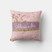 Goud en roze marmer met Gold Foil en Glitter Kussen (Voorkant)