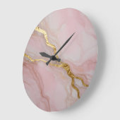Goud en roze marmer textuur grote klok (Hoek)