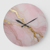 Goud en roze marmer textuur grote klok (Voorkant)