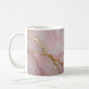 Goud en roze marmer textuur koffiemok