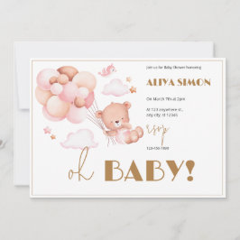 Goud en Roze Meisje Baby shower Kaart