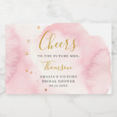 Goud en Roze Mini Vrijgezellenfeest Sparkling Wijnetiket (Enkel label)