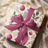  goud en roze | Ornamenten Botanisch Patroon Cadeaupapier