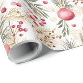 Goud en roze | Ornamenten | botanisch patroon Cadeaupapier (Rol Hoek)