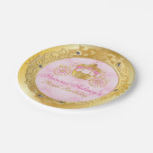  goud en roze prinses papieren bordje (Gekanteld)