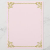 Goud en roze schrijfpapier 8,5 x 11 (Voorkant)