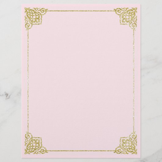 Goud en roze schrijfpapier 8,5 x 11 (Voorkant)