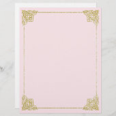 Goud en roze schrijfpapier 8,5 x 11 (Voorkant / Achterkant)