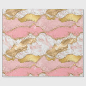 Goud en Roze Sequins Agaat Cadeaupapier (Vlak)