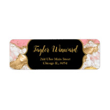 Goud en Roze Sequins Agaat