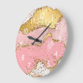 Goud en Roze Sequins Agaat Grote Klok (Hoek)