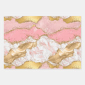 Goud en Roze Sequins Agaat Inpakpapier Vel (Voorkant)