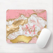 Goud en Roze Sequins Agaat Muismat (Met muis)