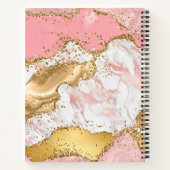 Goud en Roze Sequins Agaat Notitieboek (Achterkant)
