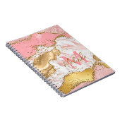 Goud en Roze Sequins Agaat Notitieboek (Rechterzijde)