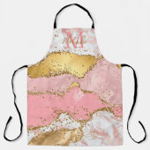 Goud en Roze Sequins Agaat Schort (Voorkant)