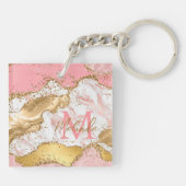 Goud en Roze Sequins Agaat Sleutelhanger (Achterkant)