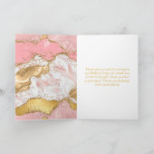 Goud en Roze Sequins Agaat Sweet Sixteen Bedankkaart (Binnen)