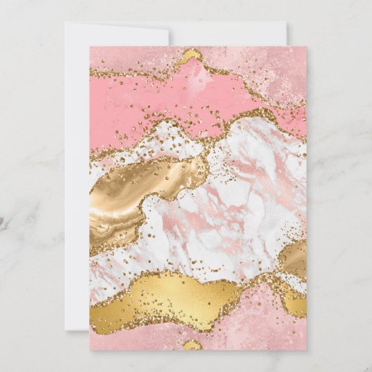 Goud en Roze Sequins Agaat Sweet Sixteen Kaart (Achterkant)