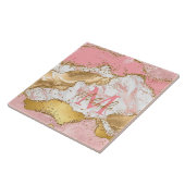 Goud en Roze Sequins Agaat Tegeltje (Zijkant)